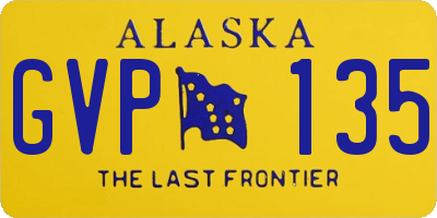 AK license plate GVP135