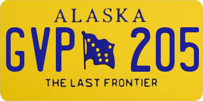 AK license plate GVP205