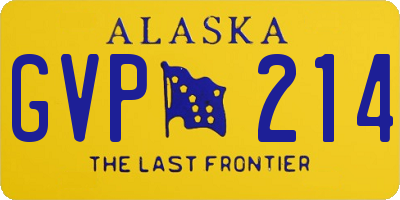AK license plate GVP214