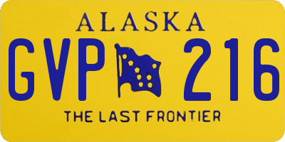 AK license plate GVP216