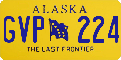 AK license plate GVP224