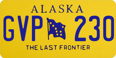 AK license plate GVP230