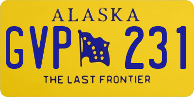 AK license plate GVP231