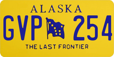 AK license plate GVP254