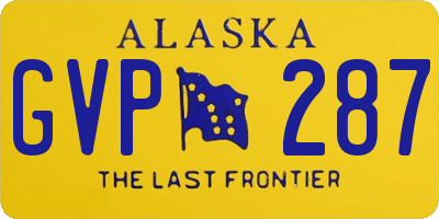 AK license plate GVP287