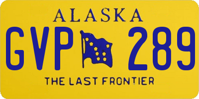 AK license plate GVP289