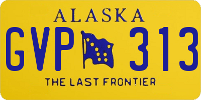 AK license plate GVP313