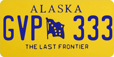 AK license plate GVP333