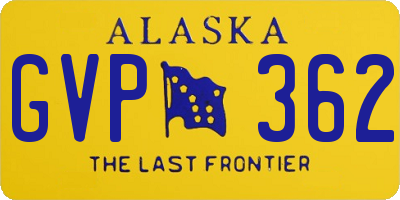 AK license plate GVP362