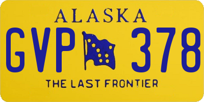 AK license plate GVP378