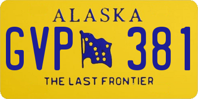 AK license plate GVP381