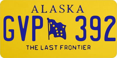 AK license plate GVP392
