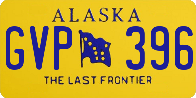 AK license plate GVP396