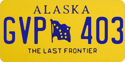 AK license plate GVP403