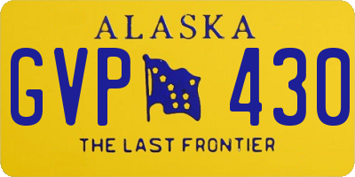 AK license plate GVP430