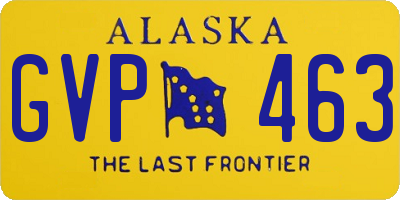 AK license plate GVP463