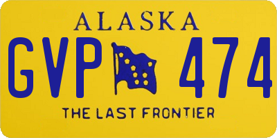 AK license plate GVP474