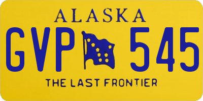 AK license plate GVP545