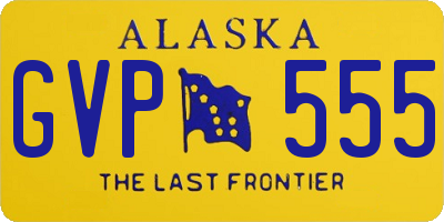 AK license plate GVP555