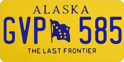 AK license plate GVP585