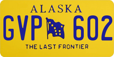 AK license plate GVP602
