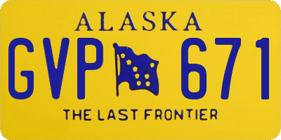 AK license plate GVP671