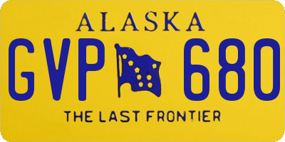 AK license plate GVP680