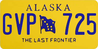 AK license plate GVP725