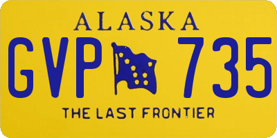AK license plate GVP735