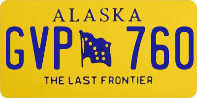 AK license plate GVP760