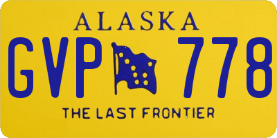 AK license plate GVP778