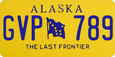 AK license plate GVP789