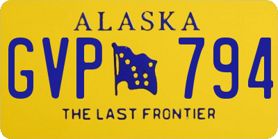 AK license plate GVP794