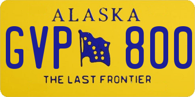 AK license plate GVP800