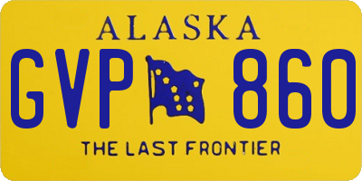 AK license plate GVP860