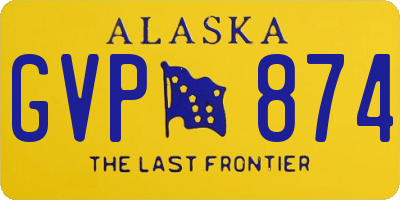 AK license plate GVP874