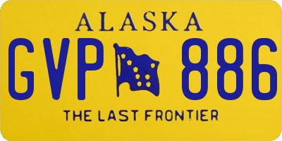 AK license plate GVP886