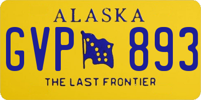AK license plate GVP893