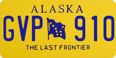 AK license plate GVP910