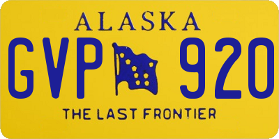 AK license plate GVP920