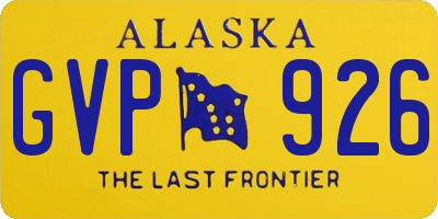 AK license plate GVP926