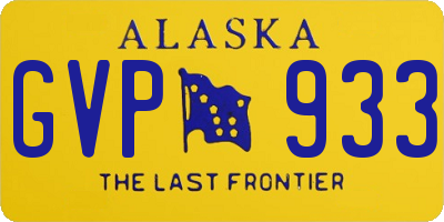 AK license plate GVP933