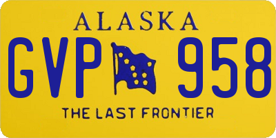 AK license plate GVP958