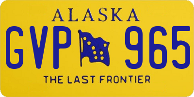 AK license plate GVP965