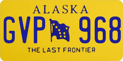 AK license plate GVP968