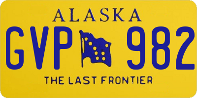 AK license plate GVP982