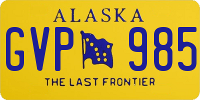 AK license plate GVP985