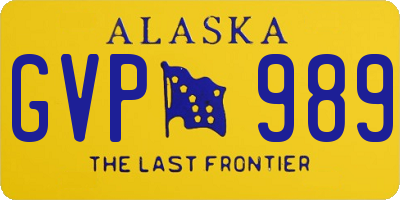 AK license plate GVP989
