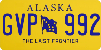 AK license plate GVP992