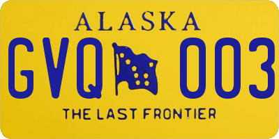 AK license plate GVQ003